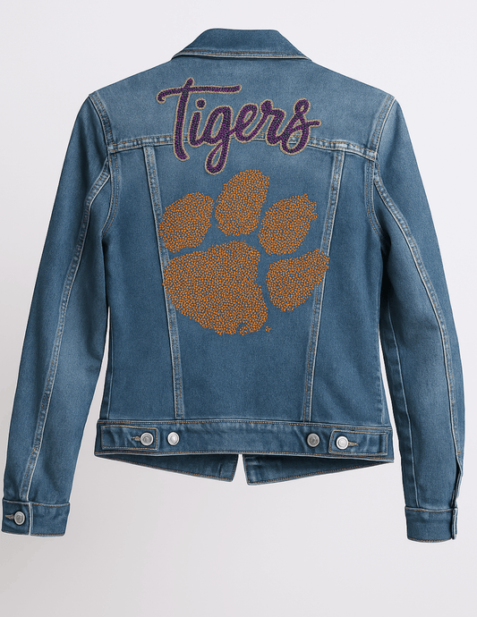 Licensed Game Day Jacket, Blue Denim, Clemson Tigers Paw