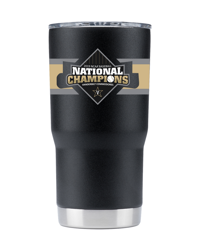 Vanderbilt 20oz World Series Champs Black Striped Tumbler