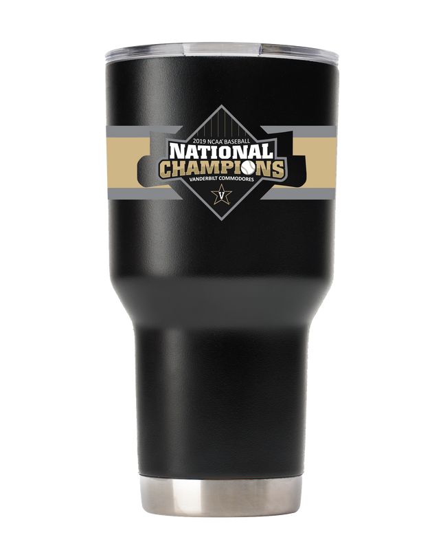 Vanderbilt 30oz World Series Champs Black Striped Tumbler