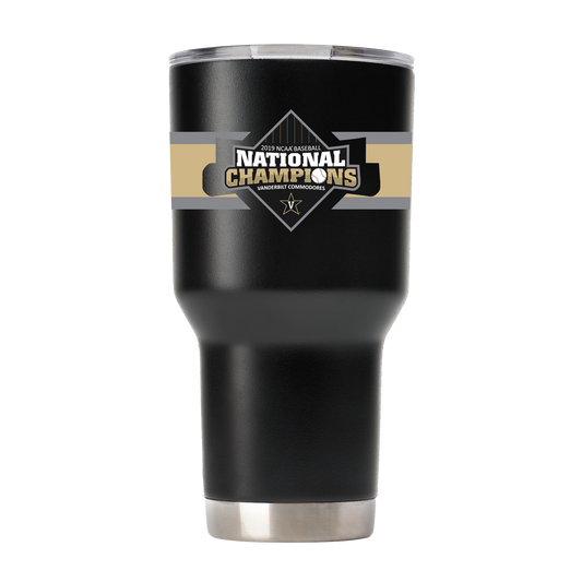 Vanderbilt 30oz World Series Champs Black Striped Tumbler
