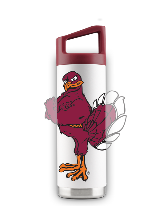 Virginia Tech Mascot 16oz White Youth Bottle