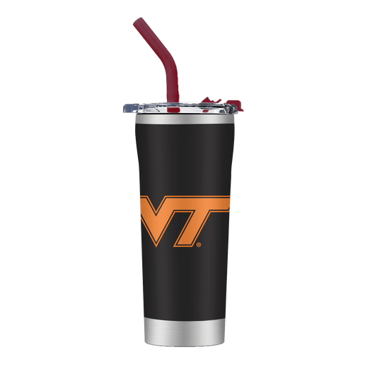 Virginia Tech Black Straw Tumbler