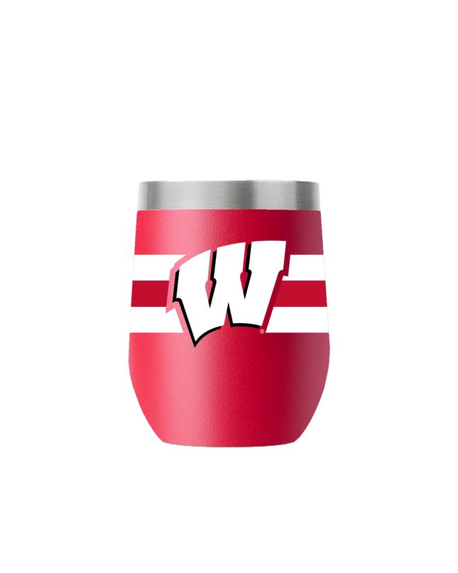 Wisconsin 12oz Stemless Red Tumbler