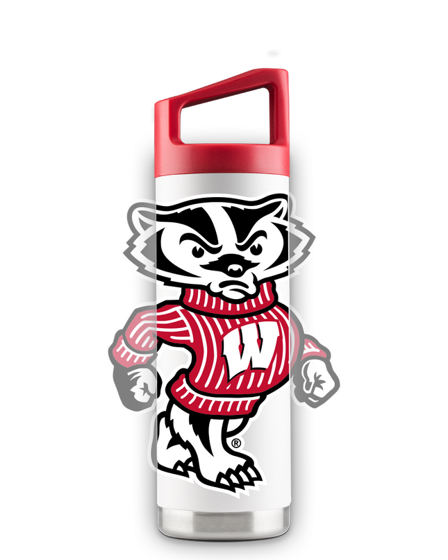 Wisconsin 16oz White "Mascot" Youth Bottle