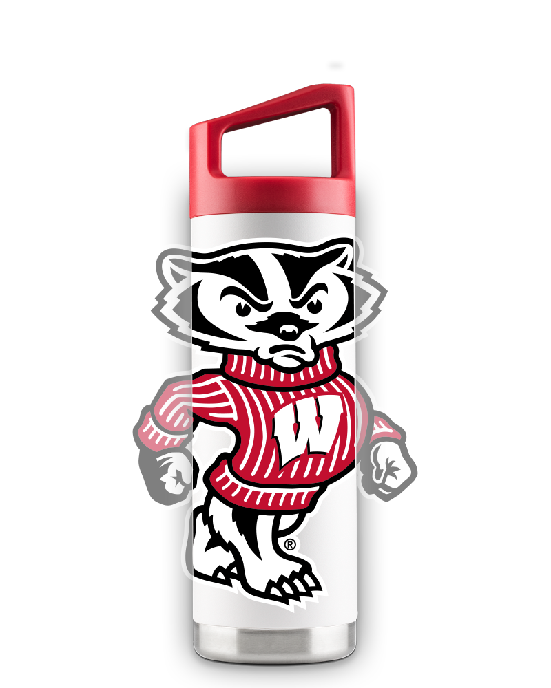 Wisconsin 16oz White "Mascot" Youth Bottle