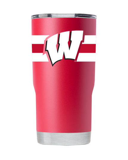 Wisconsin 20oz Red Tumbler with Stripes