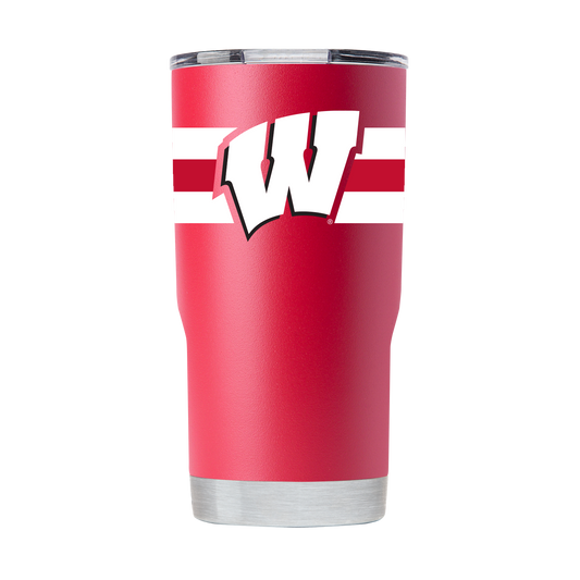 Wisconsin 20oz Red Tumbler with Stripes