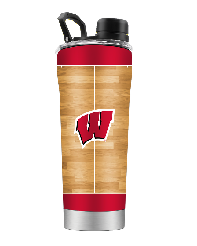 Wisconsin Basketball Court Stainless Steel Shaker