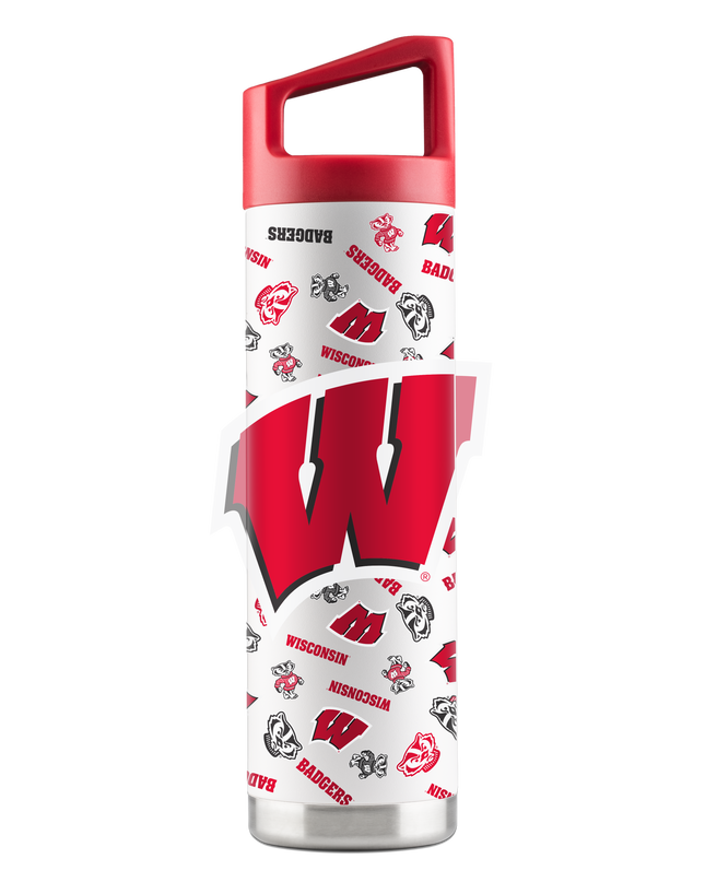 Wisconsin 22oz White Bottle - All Over