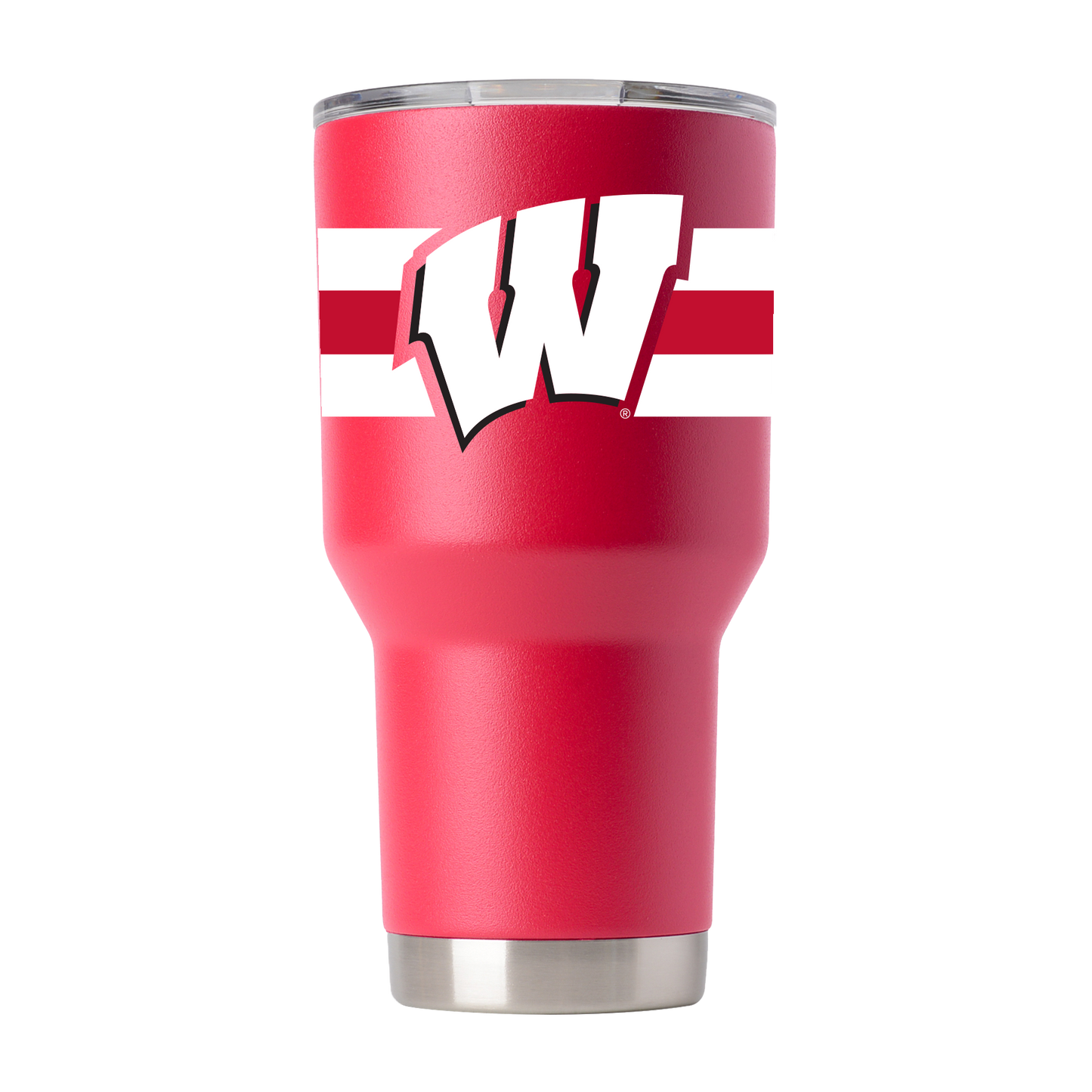 Wisconsin 30oz Red Tumbler with Stripes