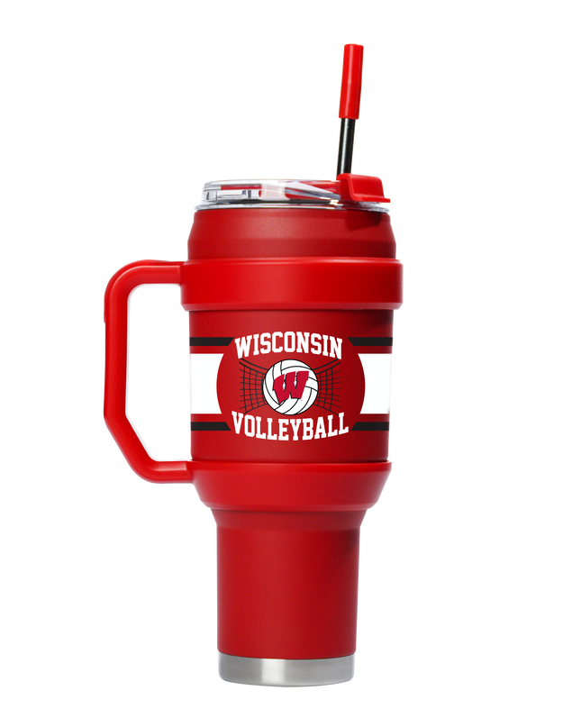 Wisconsin Volleyball 40oz Stainless Steel Tumbler - Red