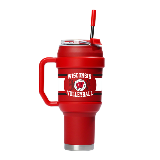Wisconsin Volleyball 40oz Stainless Steel Tumbler - Red