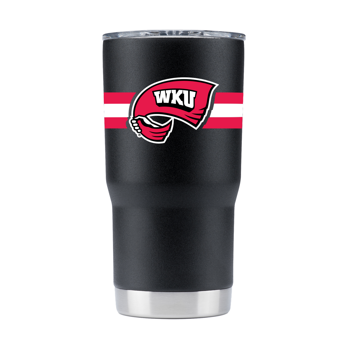 Western Kentucky 20oz Black Tumbler w- Stripes