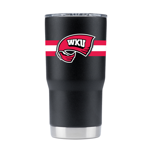 Western Kentucky 20oz Black Tumbler w- Stripes