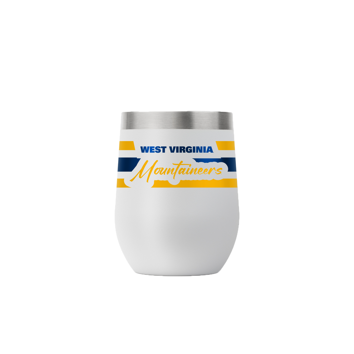 West Virginia 12oz Script Stemless Light Gray Tumbler