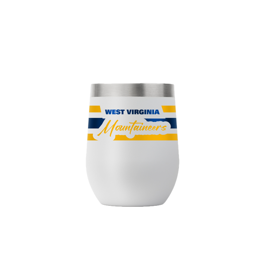 West Virginia 12oz Script Stemless Light Gray Tumbler