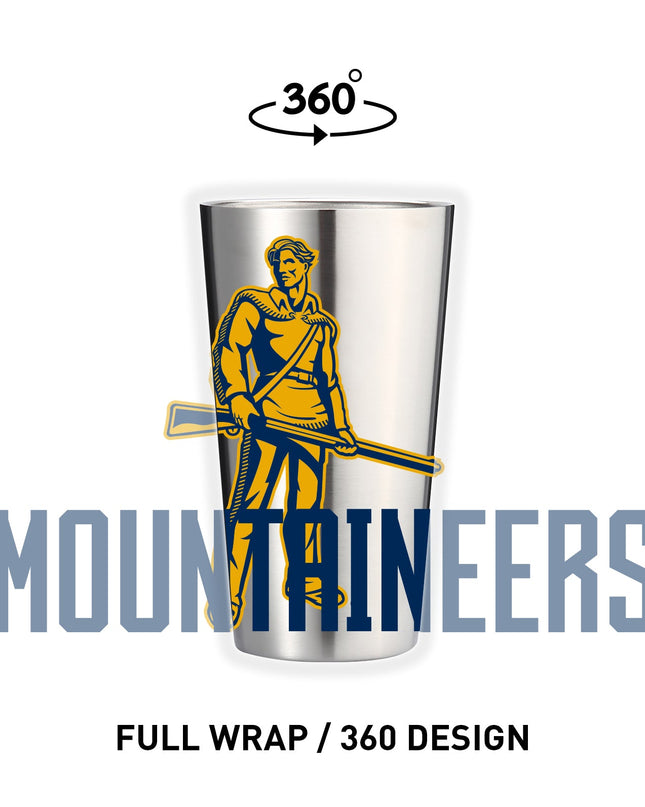 West Virginia 16oz Stainless Pint