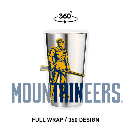 West Virginia 16oz Stainless Pint