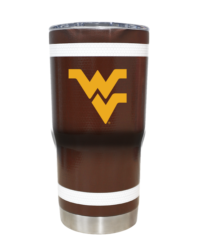 West Virginia 20oz Football Textured Tumbler