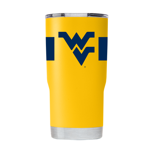 West Virginia 20oz Yellow Tumbler w- Stripes