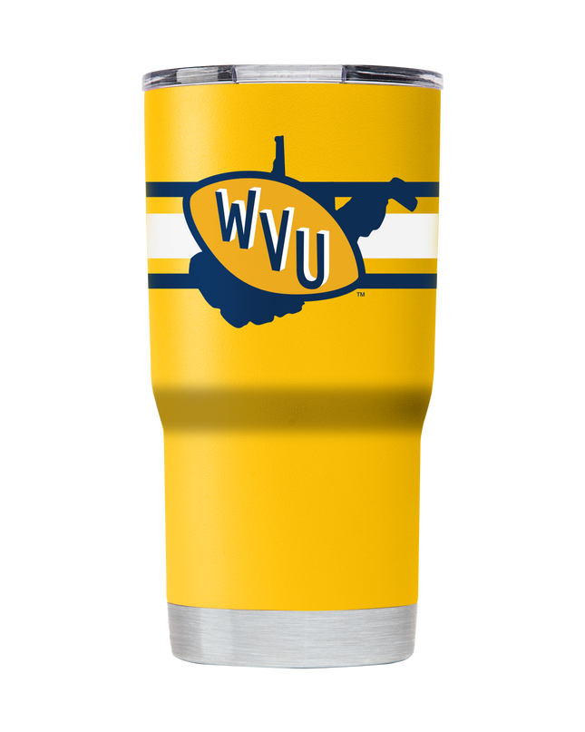 West Virginia College Vault 20oz Yellow Tumbler