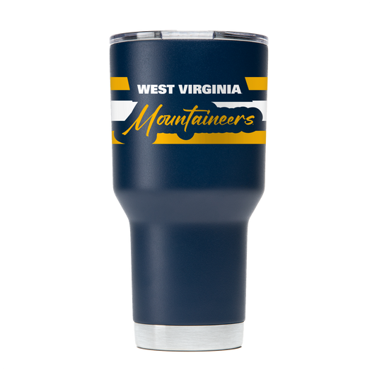 West Virginia 30oz Script Navy Tumbler