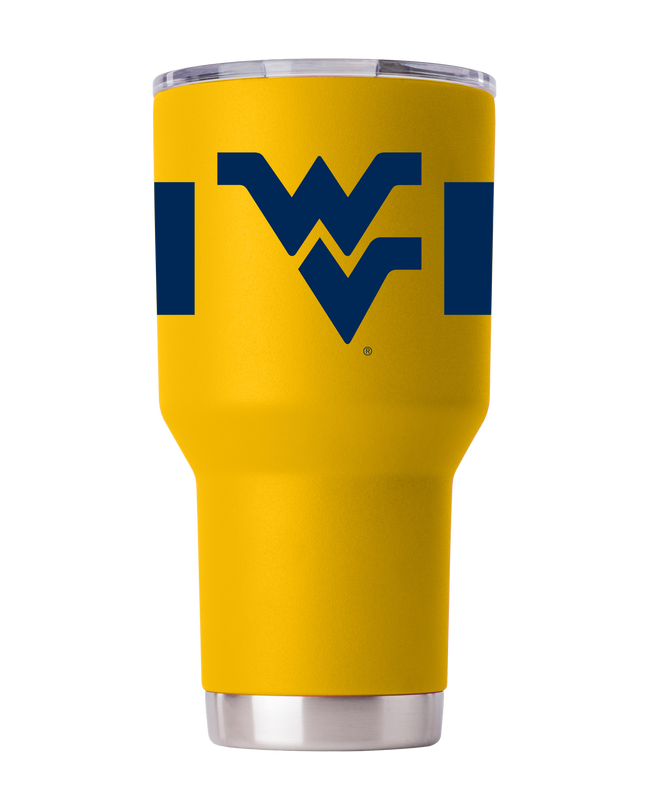 West Virginia 30oz Yellow Tumbler w- Stripes