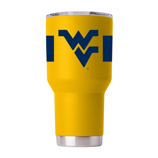 West Virginia 30oz Yellow Tumbler w- Stripes