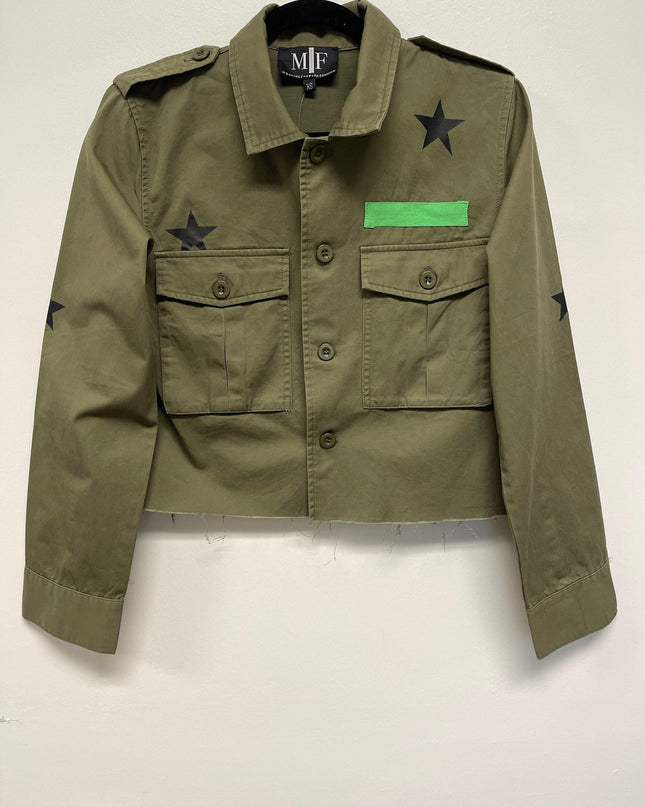 Licensed Game Day Jacket, Cropped Army Shacket, Penn State Est 1855