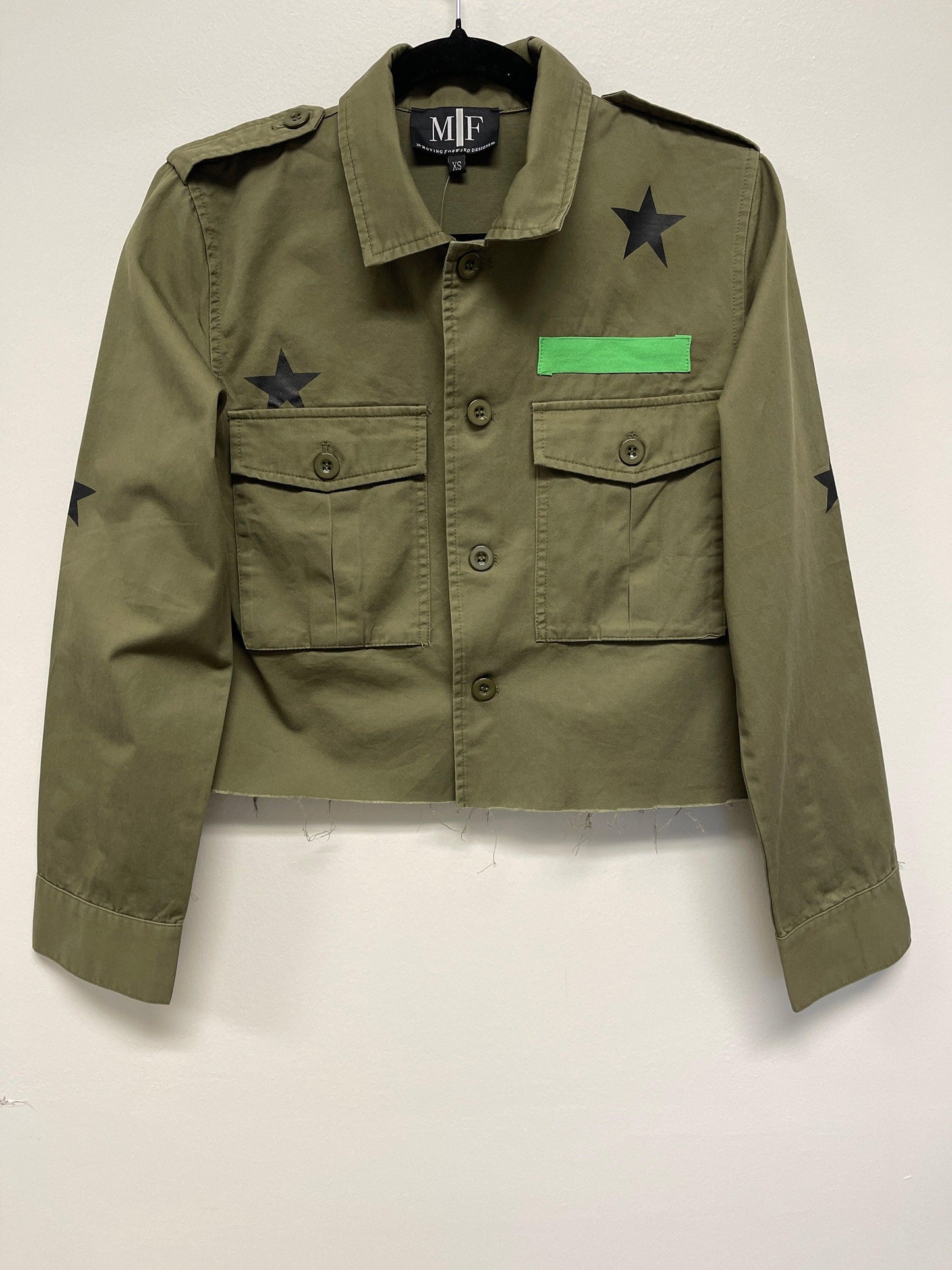 Licensed Game Day Jacket, Cropped Army Shacket, Penn State Est 1855