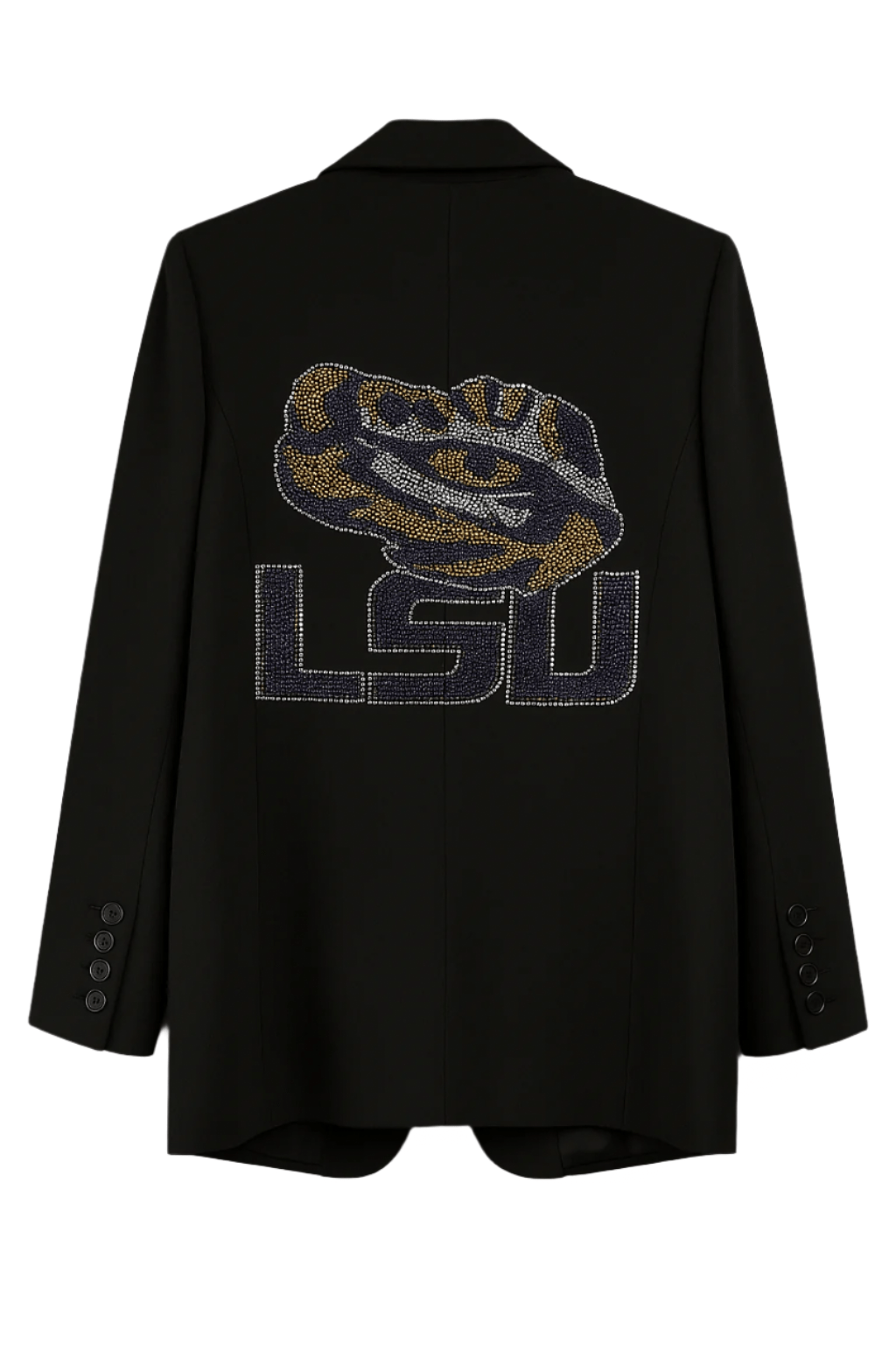 Licensed Game Day Blazer, Black w/ Pink Lining, LSU w/ Tiger Eye & Waterfall Pockets