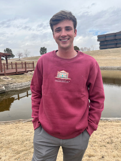 Official College of Charleston Crewneck (Light Maroon)