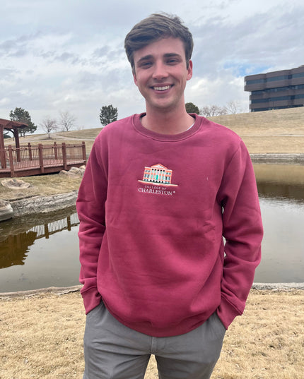 College of Charleston Crewneck - Light Maroon