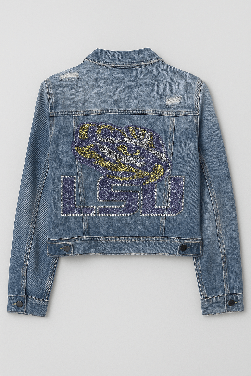 Licensed Game Day Jacket, Blue Denim, LSU w/ Tiger Eye