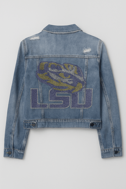 Licensed Game Day Jacket, Blue Denim, LSU w/ Tiger Eye