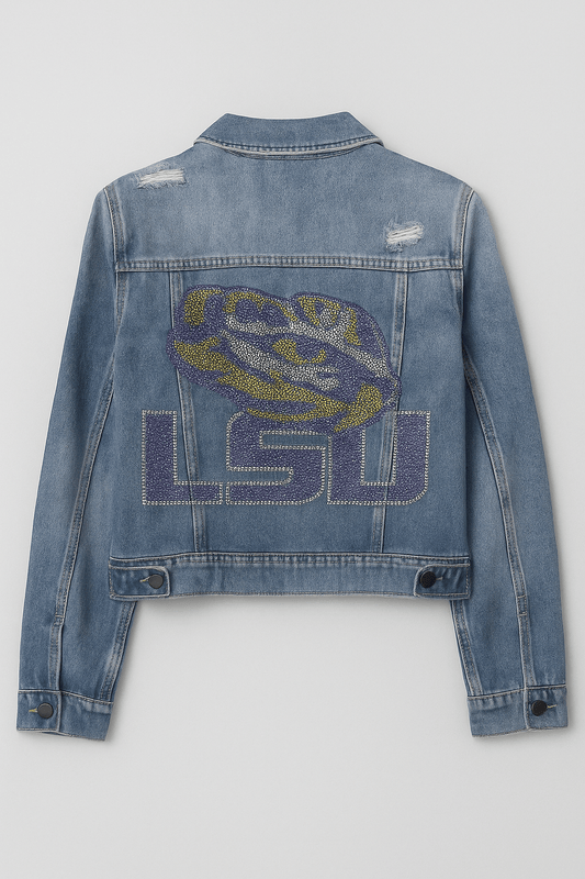 Licensed Game Day Jacket, Blue Denim, LSU w/ Tiger Eye