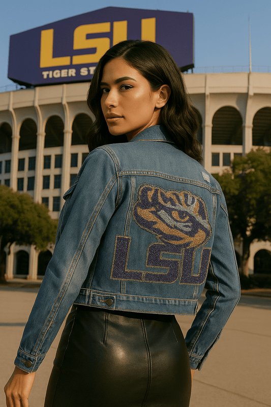 Licensed Game Day Jacket, Blue Denim, LSU w/ Tiger Eye