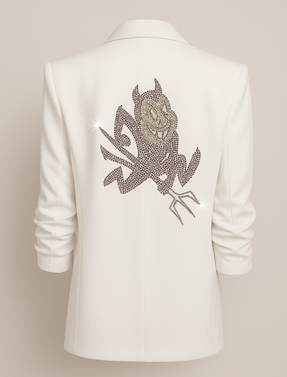 Licensed Game Day Blazer, White Ruched, Arizona State Sun Devil