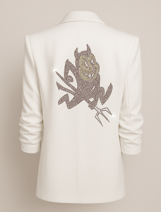 Licensed Game Day Blazer, White Ruched, Arizona State Sun Devil