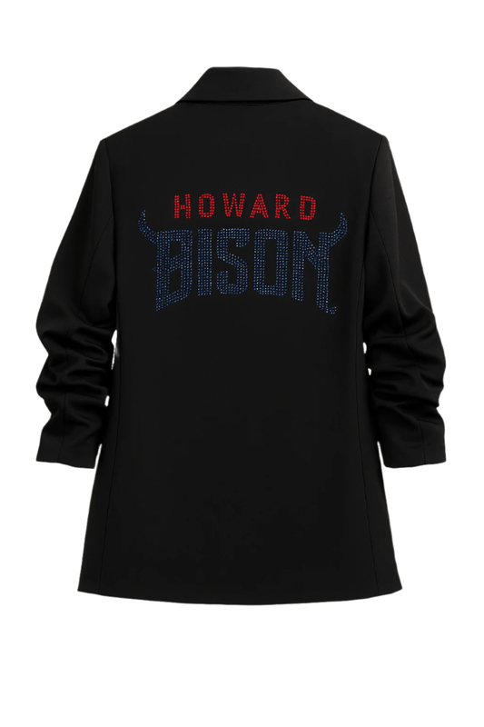 Licensed Game Day Blazer, Black Ruched, Howard University Bison