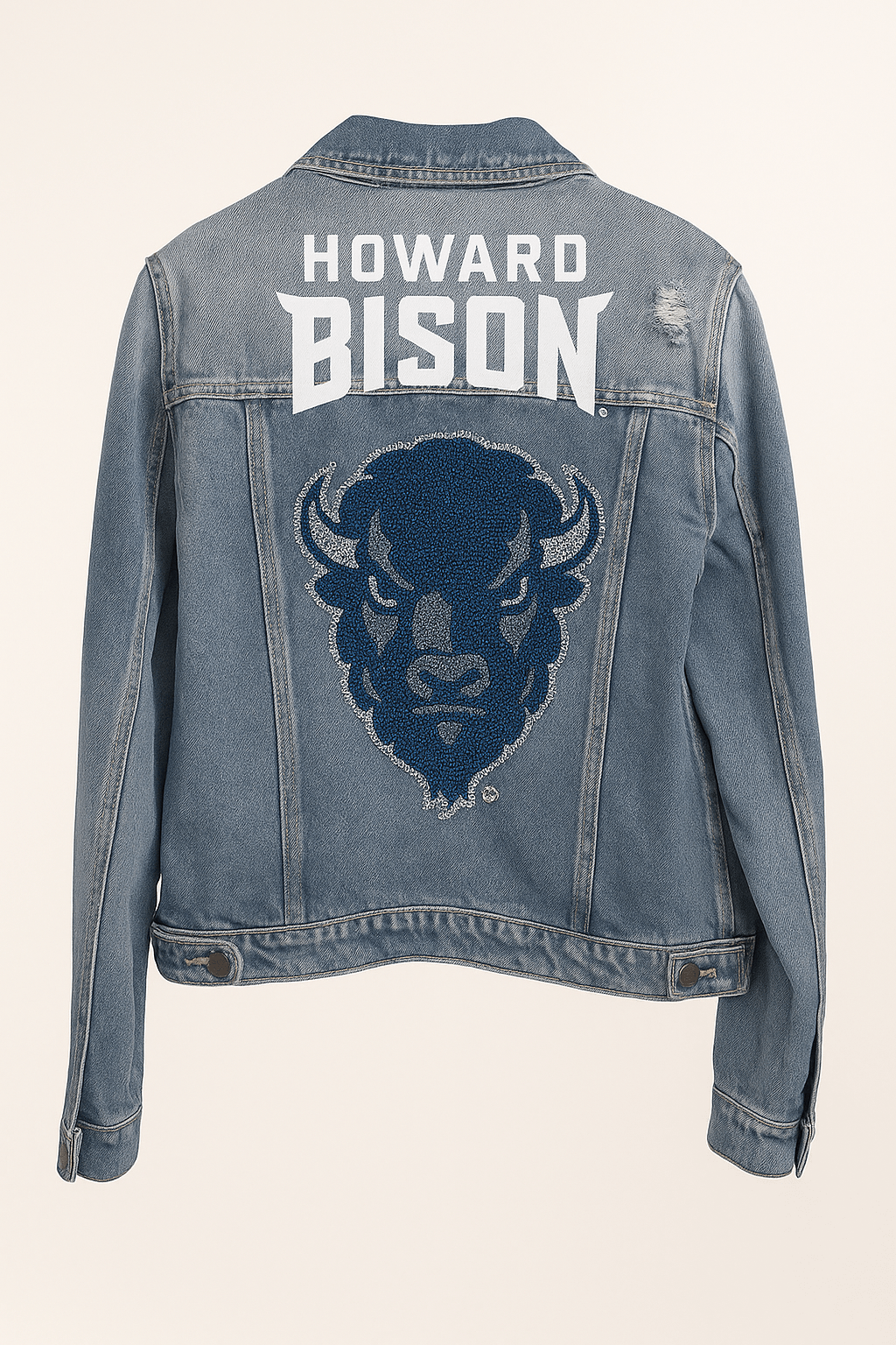 Licensed Game Day Jacket, Denim, Howard University Howard Bison w/ Head