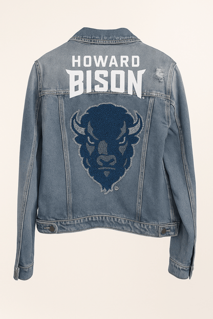 Licensed Game Day Jacket, Denim, Howard University Howard Bison w/ Head