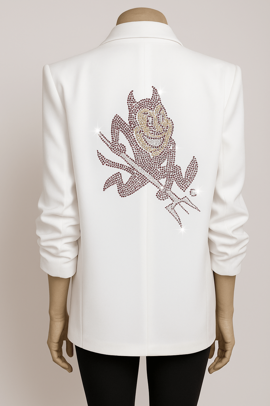 Licensed Game Day Blazer, White Ruched, Arizona State Sun Devil
