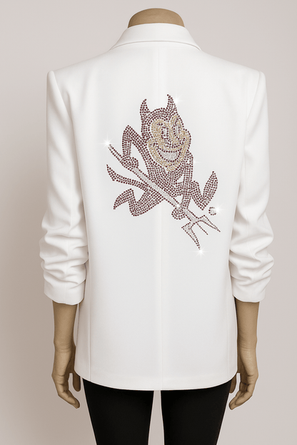Licensed Game Day Blazer, White Ruched, Arizona State Sun Devil