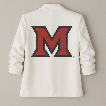 Licensed Game Day Blazer, White Ruched, Miami of Ohio M
