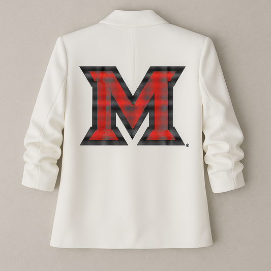 Licensed Game Day Blazer, White Ruched, Miami of Ohio M