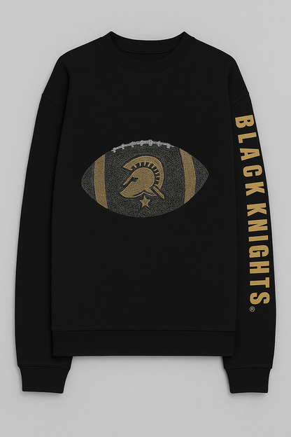 Licensed Game Day Sweatshirt, Crewneck Black, Army West Point Black Knights Football