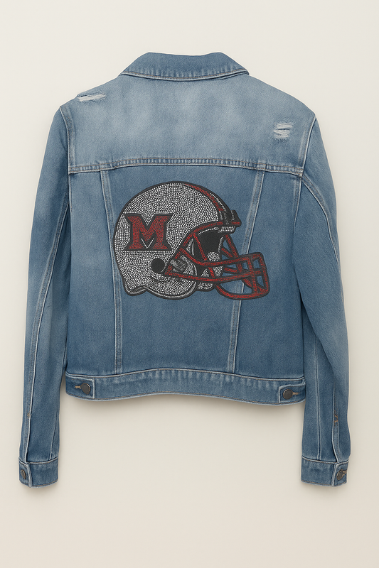 Licensed Game Day Jacket, Blue Denim, Miami of Ohio Helmet