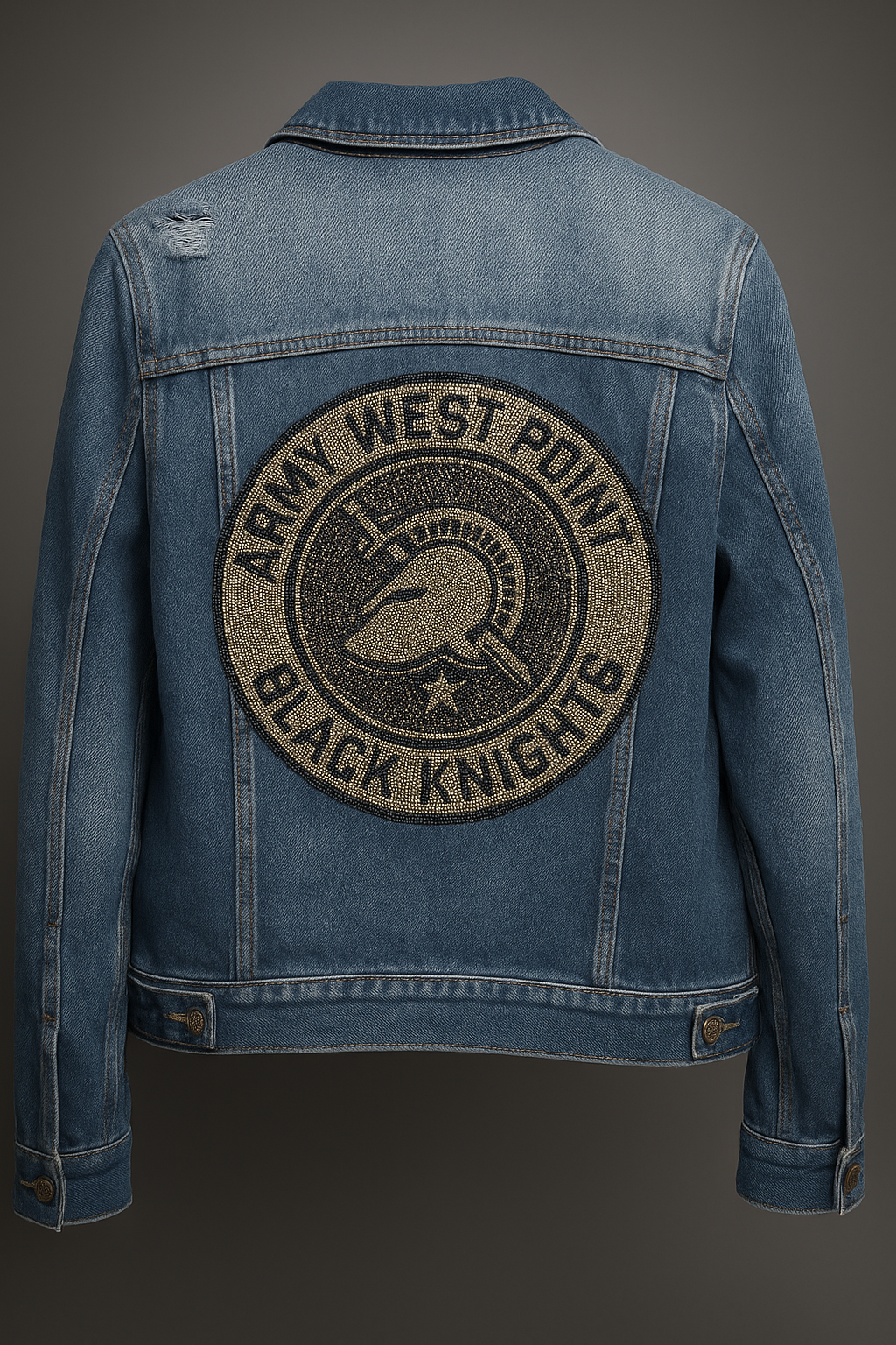 Licensed Game Day Jacket, Denim, Army West Point Circle Athena Shield