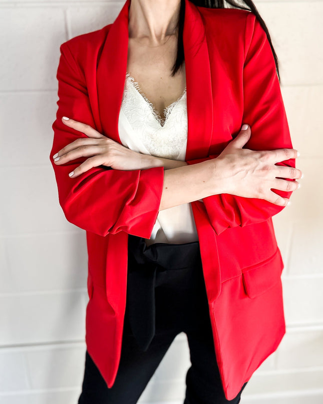 Licensed Game Day Blazer, Ruched Red, Texas Tech Wreck Em Tech Guns Up Hand
